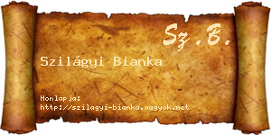 Szilágyi Bianka névjegykártya